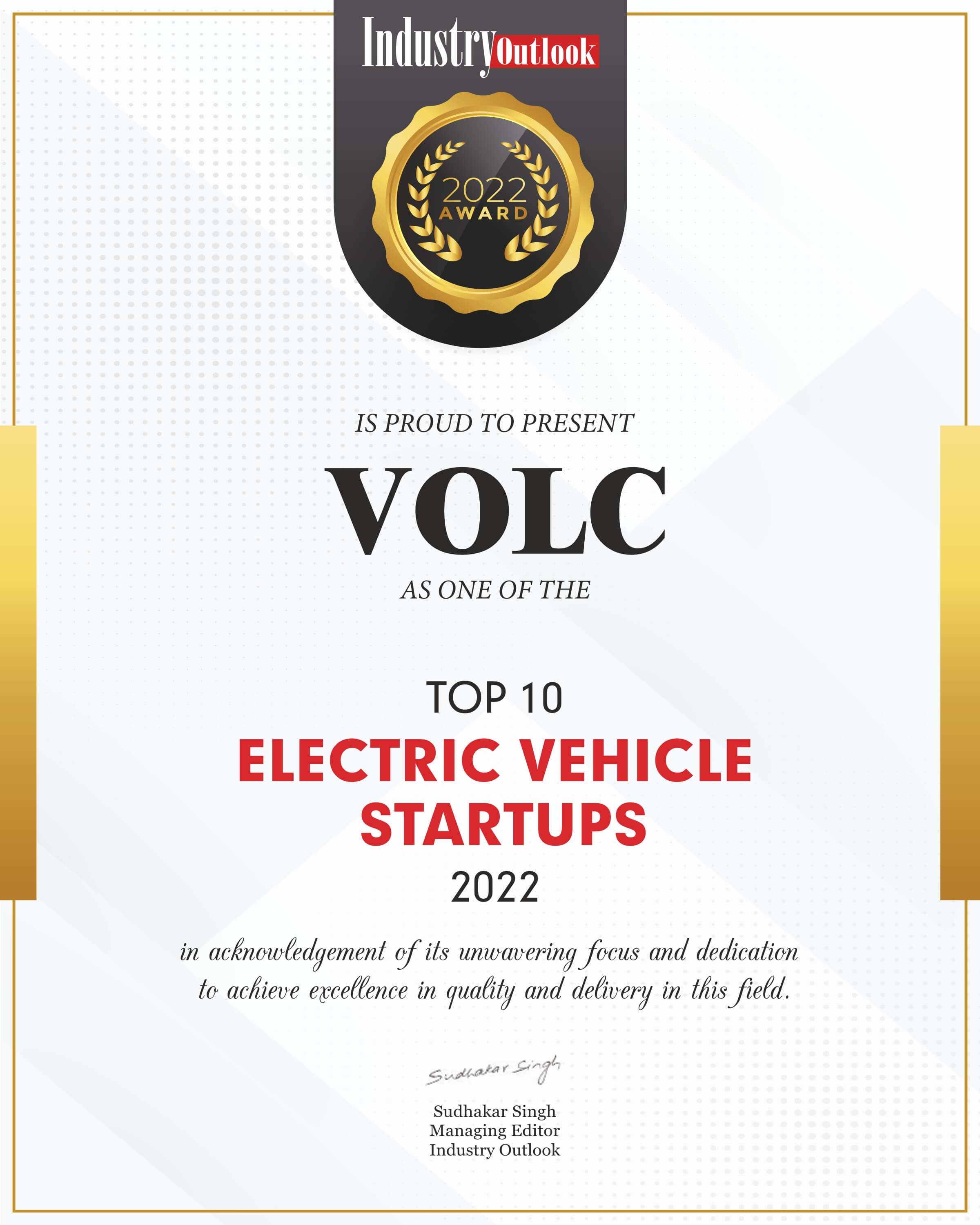 Electric Vehicle Startup Award